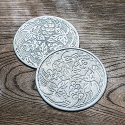 ムスリム職人の手仕事が息づく アルミコースター 花草 - サブ5