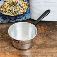 軽くて取り回しが便利な インドのアルミ片手鍋 チャイ煮出しなどに 直径15.5cm 900cc程度