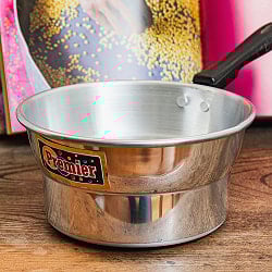 軽くて取り回しが便利な インドのアルミ片手鍋 チャイ煮出しなどに 直径17.5cm 1100cc程度 - サブ2