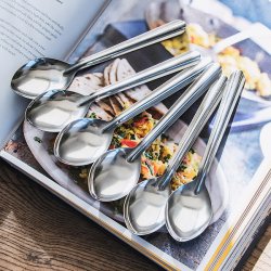 【6本セット】とってもシンプルな インドのスプーン 16cm(ID-TBLWR-1540)