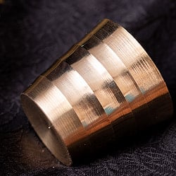 インドの礼拝用 ブラス製 プージャグラス カップ[約2.8cm×約3cm] - サブ4