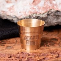 インドの礼拝用 ブラス製 プージャグラス カップ[約2.8cm×約3cm]