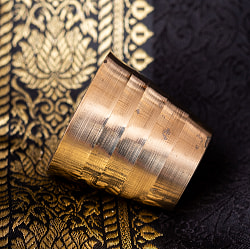 インドの礼拝用 ブラス製 プージャグラス カップ[約3.4cm×約3.6cm] - サブ4