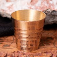 インドの礼拝用 ブラス製 プージャグラス カップ[約4cm×約4cm]