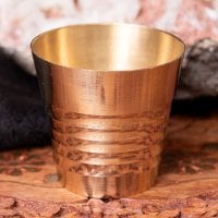 インドの礼拝用 ブラス製 プージャグラス カップ[約4.5cm×約4.8cm]