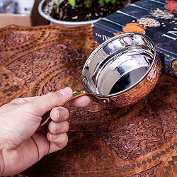 槌目付き 銅装飾のロイヤルソースパン（約11.5cm×4cm） - サブ2