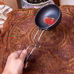 タルカパン[中] 黒 ノンスティック〔約11.3cm　約300ml〕インド料理でスパイスをテンパリングする調理器具 - サブ2