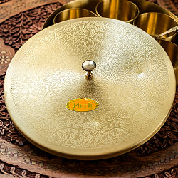 重厚な真鍮製 スパイスボックス マサラ ダバ  直径21cm - サブ2