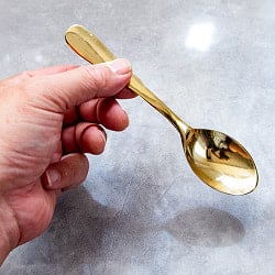 インドのスプーン シンプルなブラス製 カレースプーン 15cm - サブ5