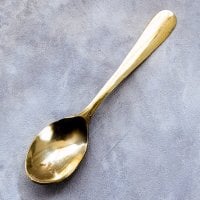 インドのスプーン シンプルなブラス製 カレースプーン 15cm