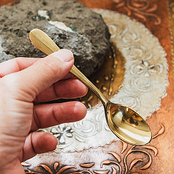 ブラスのミニスプーン デザートプーンサイズ 13.5cm - サブ5