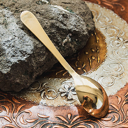 ブラスのスプーン 小さめのカレースプーンサイズ 15.5cm - サブ4