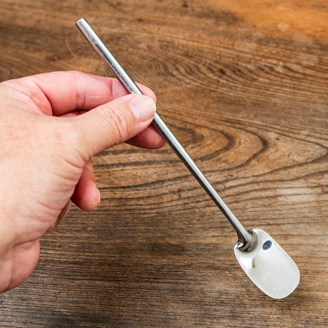 インドネシアのお菓子「アペム」をころがすヘラ オールステンレス 20ｃｍ 5 - これくらいの大きさです