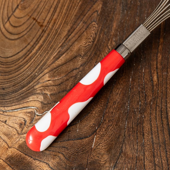 レトロカラーが可愛い タイの泡立て器 ホイッパー 25cm 9 - 3：赤
