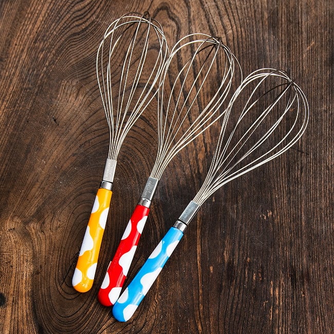 レトロカラーが可愛い タイの泡立て器 ホイッパー 25cmの写真泡立て器,ホイッパー,ミニ泡立て器,キッチンツール,調理器具,タイ雑貨,タイキッチン用品,レトロカラー,カラフル雑貨,製菓道具