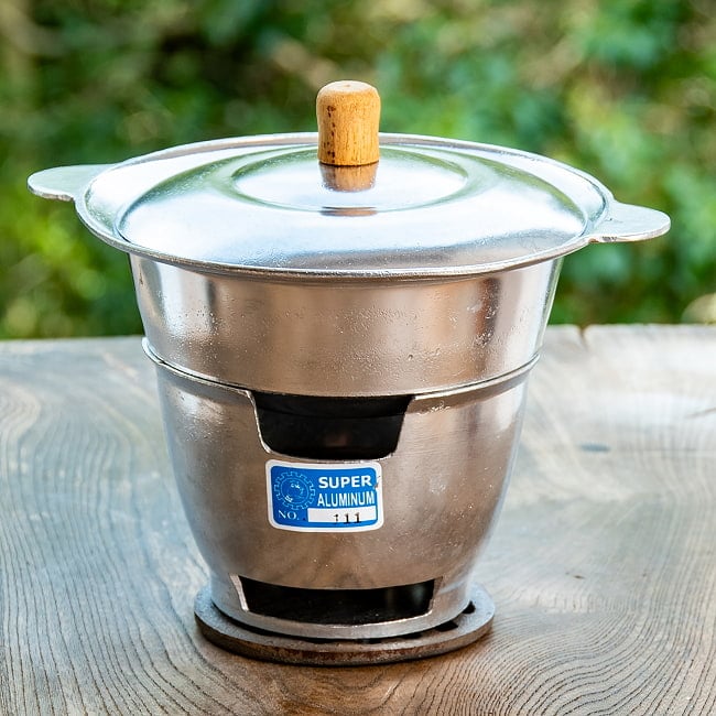 タイの昔ながらの屋台アルミ鍋 直径19cm程度 卓上コンロに 9 - 卓上コンロ（ID-TBLWR-1629）とぴったりあいます。