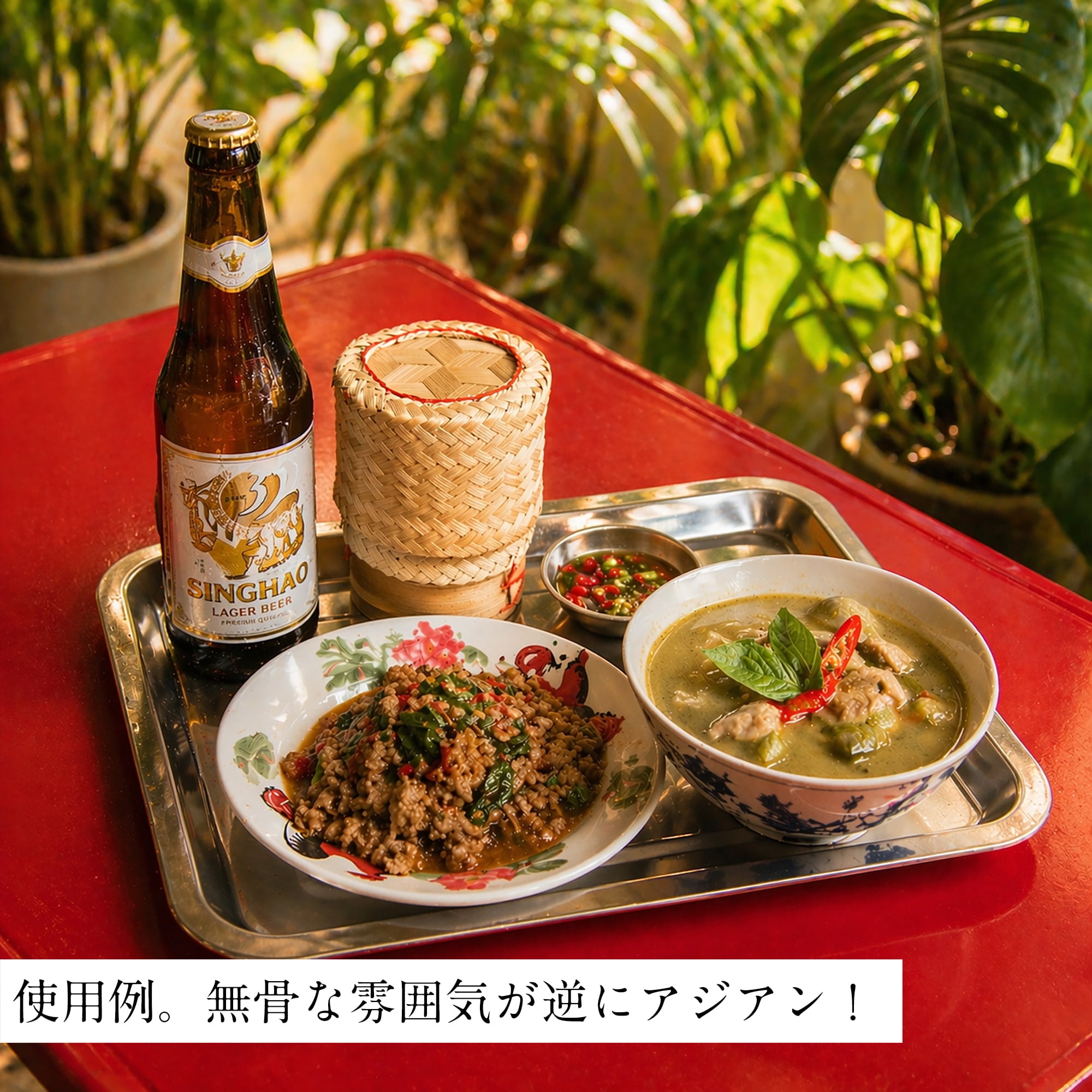 タイの屋台トレー 無骨な風合いがアジアン！ お盆 35x26cm1枚目の説明写真です