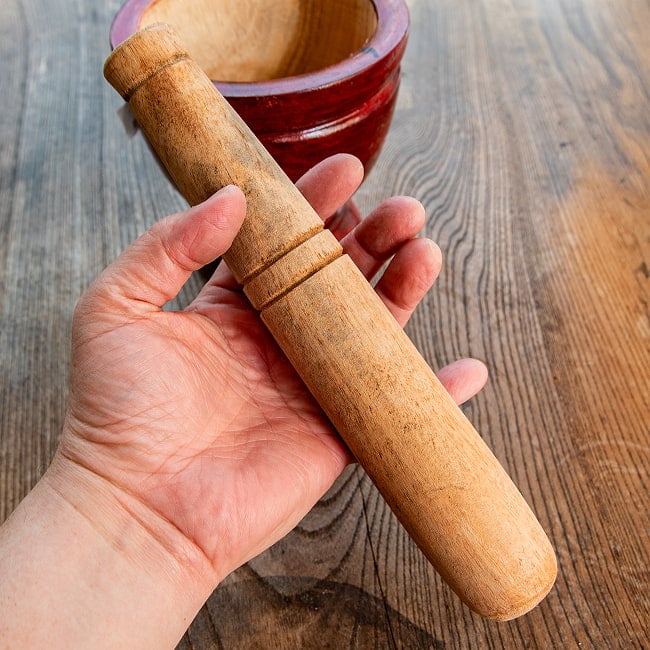 クロック - タイの木製臼と杵セット no.6 高さ15cm程度 5 - 杵が付属します。