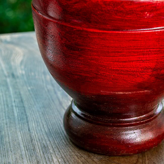 クロック - タイの木製臼と杵セット no.9 高さ22.5cm 3 - 深みのあるカラーリング。