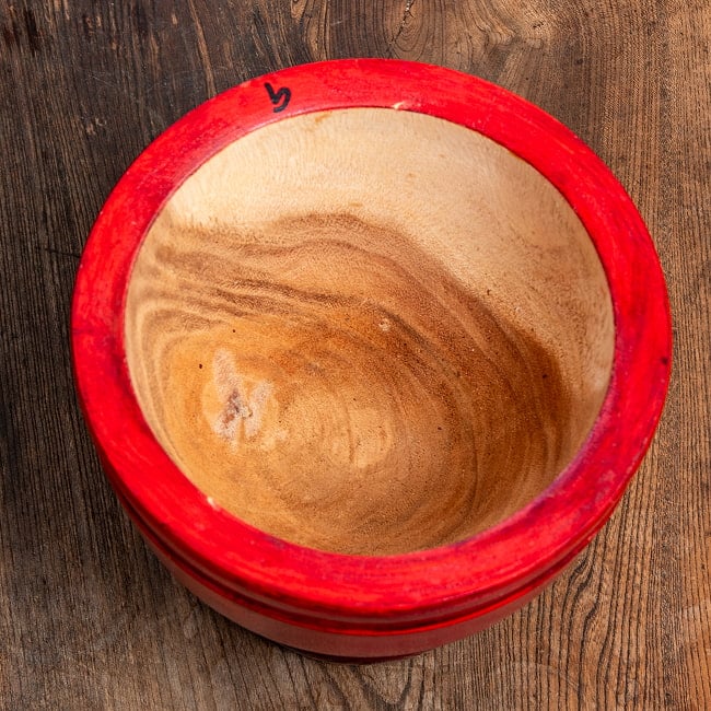 クロック - タイの木製臼と杵セット no.9 高さ22.5cm 4 - 内側の様子です。