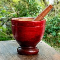 クロック - タイの木製臼と杵セット no.9 高さ22.5cm