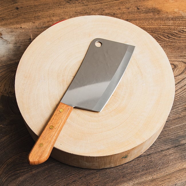 タイの屋台まな板 タマリンド一枚板 直径31cm 6.6kg タイの食文化を支える分厚いプロ仕様 8 - 本格的な料理を志す方に