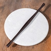 丈夫で美しいローズウッド製 チャパティ用麺棒・のばし棒 - 細めのタイプ【No.1 約35cm】(ID-TBLWR-1686)