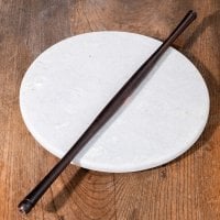 丈夫で美しいローズウッド製 チャパティ用麺棒・のばし棒 - 細めのタイプ【No.2 約41cm】(ID-TBLWR-1687)