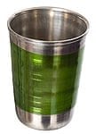 チリチリと音が鳴る!! ステンレスのチャイカップ -緑[直径6.5cm×高さ8.8cm]の商品写真