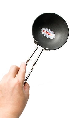 タルカパン[中] 黒 ノンスティック【約10cm】インド料理でスパイスをテンパリングする調理器具 - サブ5