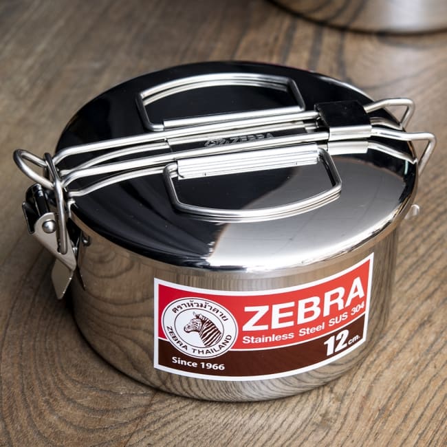 鍋にもなる タイのステンレス弁当箱 ZEBRAブランド - 12cmの写真