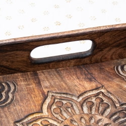 手彫りのマンゴーウッドトレイ スクエアSサイズ【30cm】 - サブ5