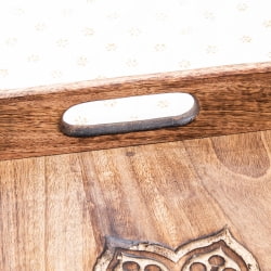 手彫りのマンゴーウッドトレイ スクエアMサイズ【37.5cm】 - サブ5