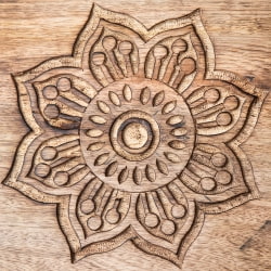 手彫りのマンゴーウッドトレイ スクエアLサイズ【45cm】 - サブ3