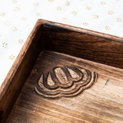 手彫りのマンゴーウッドトレイ スクエアLサイズ【45cm】 - サブ4