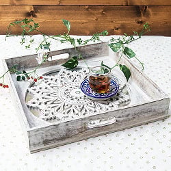 マンゴーウッドのミラーデコレーショントレイ スクエア【45cm】 - サブ3