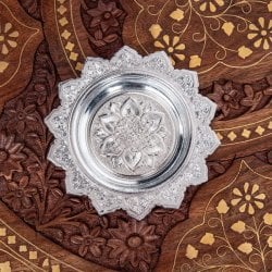 タイのお供え入れ 飾り皿 - 直径:約10.5cm(ID-TBLWR-916)