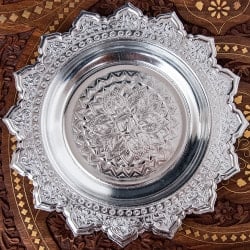 【6個セット】タイのお供え入れ 飾り皿 - 直径：約22cmの写真