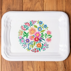 手描きカシミールペイントのステンレス・トレー長方形[38cm×27.5cm]  - サブ2