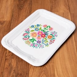 手描きカシミールペイントのステンレス・トレー長方形[38cm×27.5cm]  - サブ4