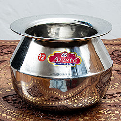 [インド品質]ステンレスのビリヤニ鍋　3人分以上サイズ（1800cc）の商品写真