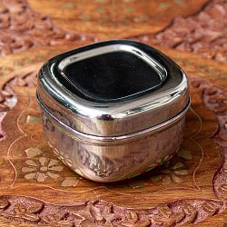 ステンレスのマサラケース・小物入れ[約6.5cm×約4.4cm] - サブ5