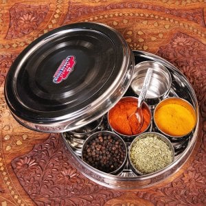 ふっくらシェイプ　円形スパイスボックス[直径約19cm](ID-TBLWR-937)