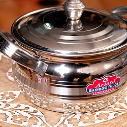 取っ手付きクリシュナポット- インドの鍋・ハンディ【直径約15.5cm】 - サブ2