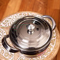 取っ手付きクリシュナポット- インドの鍋・ハンディ【直径約15.5cm】 - サブ3