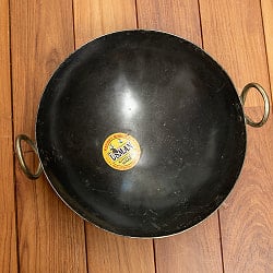インドの屋台用鉄製カダイ（インド鍋　鉄鍋） - 直径約35cm - サブ2