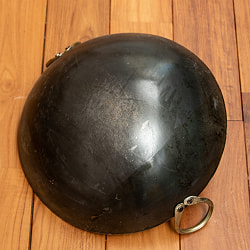 インドの屋台用鉄製カダイ（インド鍋　鉄鍋） - 直径約35cm - サブ4
