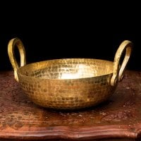 槌目仕立て調理用カダイ ブラス製 - 直径21cm