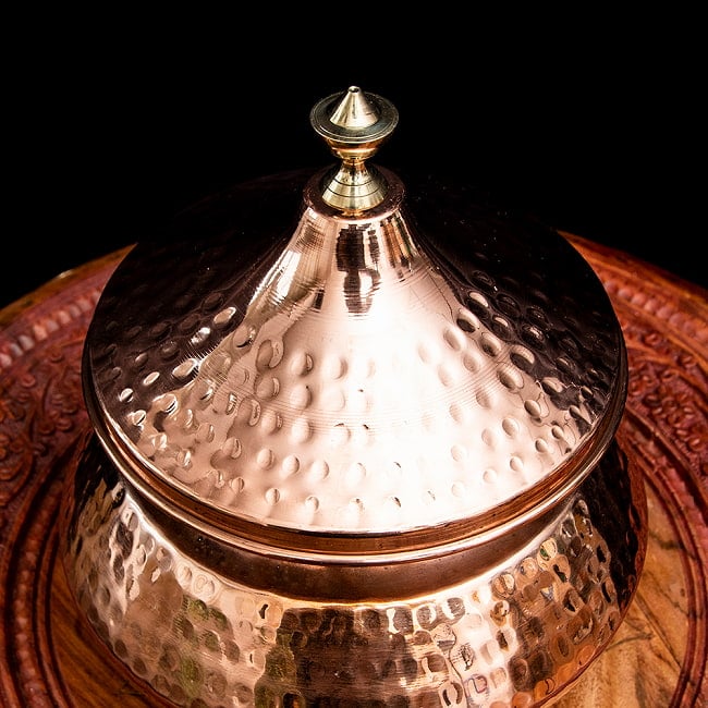 【蓋付き】ハンディカダイ - インドの鍋【直径約18cm】 2 - フタ付きの品になります。