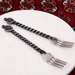 インドのアイアンカトラリー　らせんフォーク - サブ2